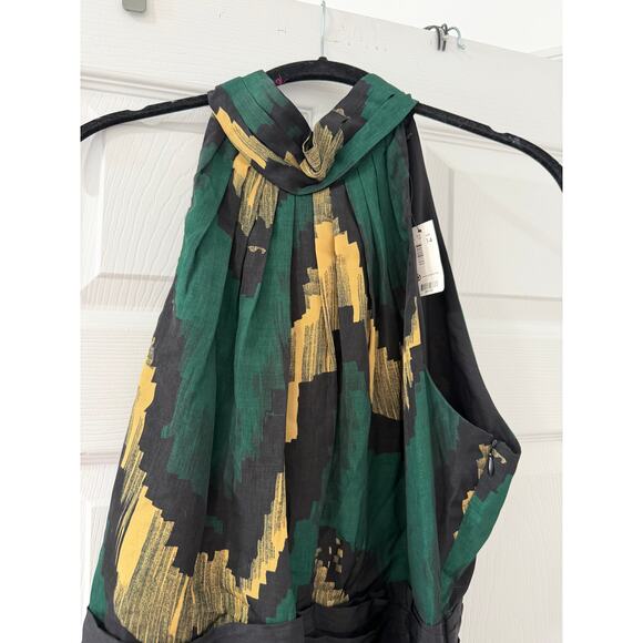 The Limited Women's Halter Cocktail Dress - Black Green Gold - Size 14 - NEW - Picture 4 of 7